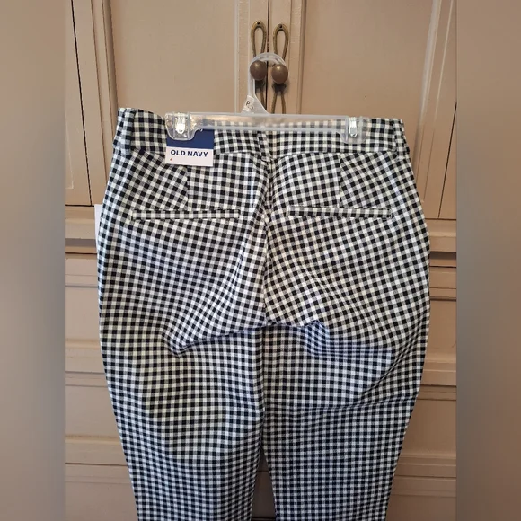 Old Navy Black And White Checkered High Rise Skinny Pants Size 4 - Picture 4 of 12